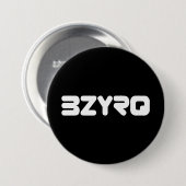 BZYRQ-Logo (wit op zwart) Ronde Button 7,6 Cm (Voorkant /achterkant)