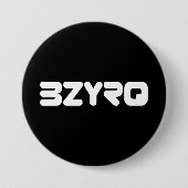 BZYRQ-Logo (wit op zwart) Ronde Button 7,6 Cm (Voorkant)