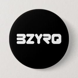 BZYRQ-Logo (wit op zwart) Ronde Button 7,6 Cm