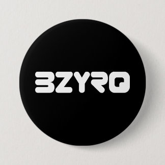 BZYRQ-Logo (wit op zwart) Ronde Button 7,6 Cm
