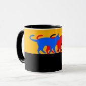 C01 - Tasse mit 3 farbigen Katzen Mok (Voorkant links)