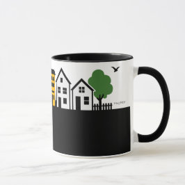 C02 - Tasse mit Dorf Kleinstadt Skyline Mok