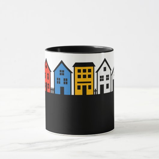 C02 - Tasse mit Dorf Kleinstadt Skyline Mok (Midden)