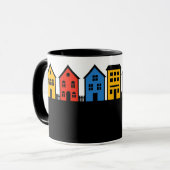 C02 - Tasse mit Dorf Kleinstadt Skyline Mok (Voorkant links)