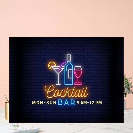 C0cktail auto neon teken acryl bord (Huwelijk)