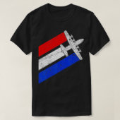 C130 Hercules Gunship USA Flag Airplane C130 4th O T-shirt (Design voorkant)