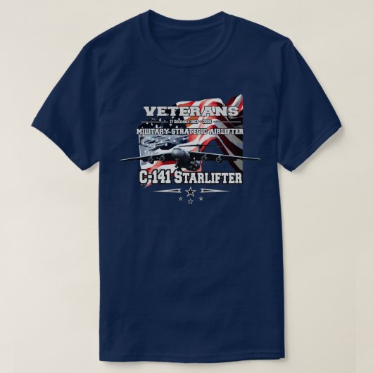 C141 Starlifter Militaire Luchtvervoersdienst T-shirt (Design voorkant)