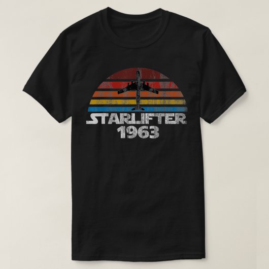 C141 Starlifter Multi Kleur  Zonsondergang Luchtbr T-shirt (Design voorkant)