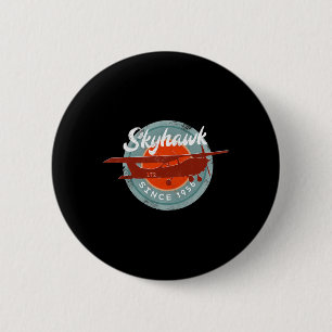 C172 Skyhawk Vintage Retro Vliegtuig Vliegende Pil Ronde Button 5,7 Cm