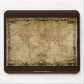  C1847 Colton's oude Wereldkaart Mousepad Muismat (Voorkant)