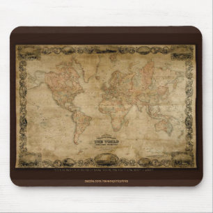  C1847 Colton's oude Wereldkaart Mousepad Muismat
