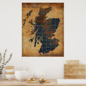 C18th Scotland and Sassenachs Map Art Poster (Keuken)