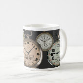c1900 POCKET WATCH THEME 'TIME FOR COFFEE' Koffiemok (Voorkant rechts)