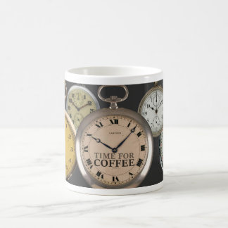 c1900 zakhorloge thema 'TIJD VOOR KOFFIE' Koffiemok