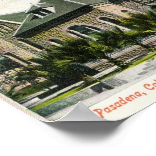 c1910 Public Library, Pasadena, CA Poster (Hoek)