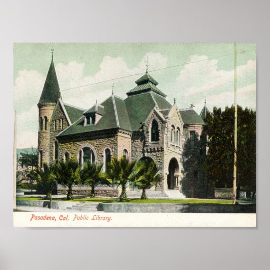 c1910 Public Library, Pasadena, CA Poster (Voorkant)