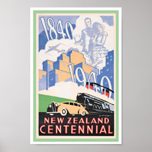c1940 REISPOSTER NIEUW-ZEELAND Poster