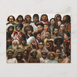 C19-gravering "Peoples of Asia" Briefkaart