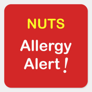 c1 - Allergie Alert - NUTS. Vierkante Sticker