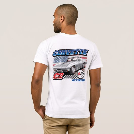 C2 Corvette - 2-zijdig Mannen T-shirt (Achterkant volledig)