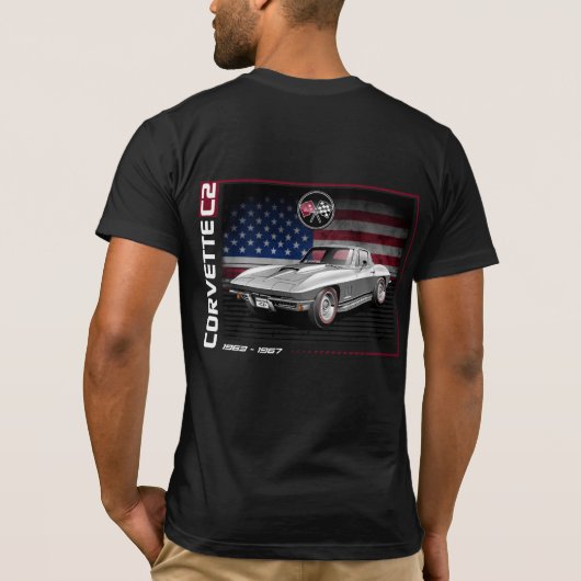 C2 Corvette - 2-zijdig Mannen T-shirt (Achterkant)