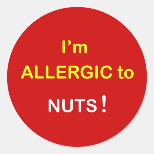 c2 - Ik ben allergisch - NOTEN. Ronde Sticker (Voorkant)