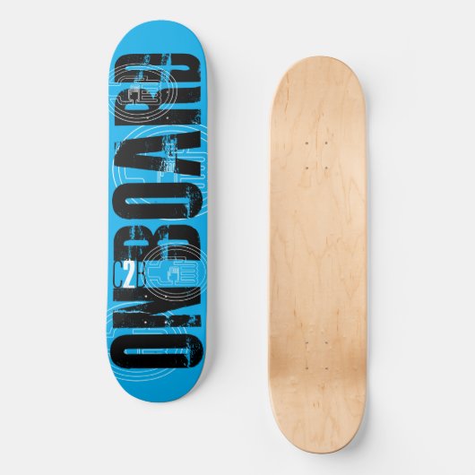 C2B: AAN BOORD 8 1/2" BLU Skateboard Deck (Voorkant)