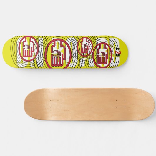 C2B: AAN BOORD 8 1/2" geel skateboard dek (Horizontaal)