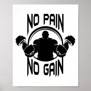 C386 Geen Pijn Geen Resultaat Gym Workout Fitness  Poster