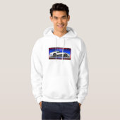 C3 1982 Corvette Licentie Bord Art-Blue Background Hoodie (Voorkant volledig)