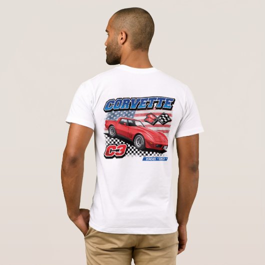 C3 Corvette - 2-zijdig Mannen T-shirt (Achterkant volledig)