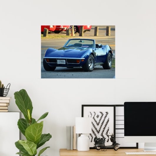 C3 Corvette cabriolet Poster (Thuiskantoor)