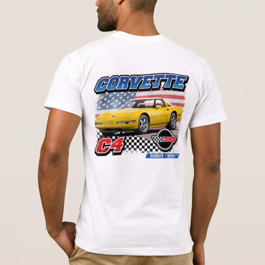 C4 Corvette - 2-zijdig Mannen T-shirt (Achterkant)