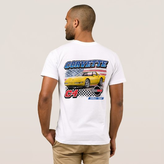 C4 Corvette - 2-zijdig Mannen T-shirt (Achterkant volledig)