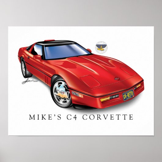 C4 Corvette afdruk, waardevol Poster papier (steen (Voorkant)