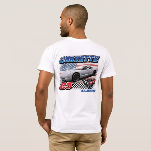 C5 Corvette - 2-zijdig Mannen T-shirt (Achterkant volledig)