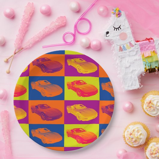 C5 Corvette cabriolet Pop Papieren Bordje (Feest)