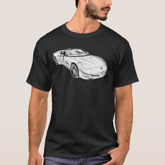 C5 Corvette converteerbare spierillustratie Cl T-shirt (Voorkant)