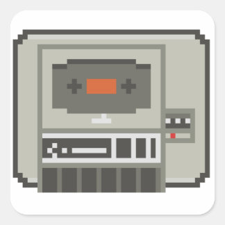 C64 Datasette 8bit Tape Cassette Recorder Vierkante Sticker