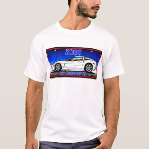 C6 2006 Corvette License Bord Art-Blue Backgroun T-shirt