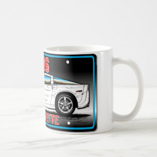 C6 2006 Corvette License Bord Art-Grey Background Koffiemok