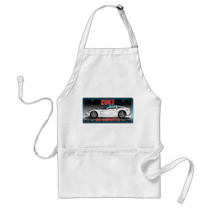 C6 2007 Coupe Grey Background Vette Lic Bord Art Standaard Schort