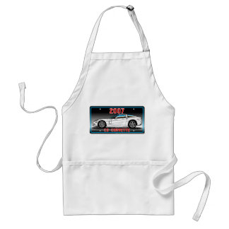 C6 2007 Coupe Grey Background Vette Lic Bord Art Standaard Schort
