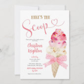 C6 Roze Lint Meisje Ijs Baby shower Kaart (Voorkant)