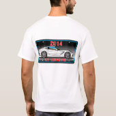 C7 2014 Corvette Coupe met grijze achtergrond T-shirt (Achterkant)