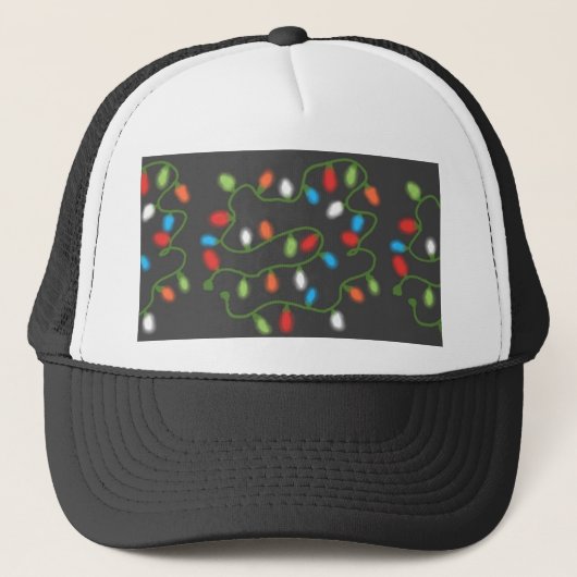 C7 Christmas Lights Trucker Hat (Multi & Grijs) Trucker Pet (Voorkant)