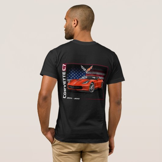 C7 Corvette - 2-zijdig Mannen T-shirt (Achterkant volledig)