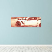 C7R Corvette Z06 2016 Schets in Warm Rood Canvas Afdruk (Insitu (Houten vloer))