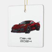 C8 Corvette Sportwagen Metallic Rood Hand Getekend Keramisch Ornament (Links)