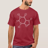 C8H10N4O2 moleculaire structuur T-shirt (Voorkant)